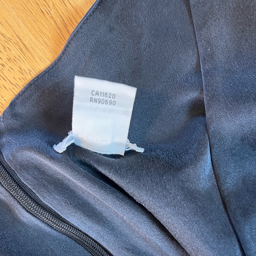 Kenzie Vintage Black Silk Dress Lined Y2K Coquette Style Embroidered Bows SZ 14 - Picture 9 of 15